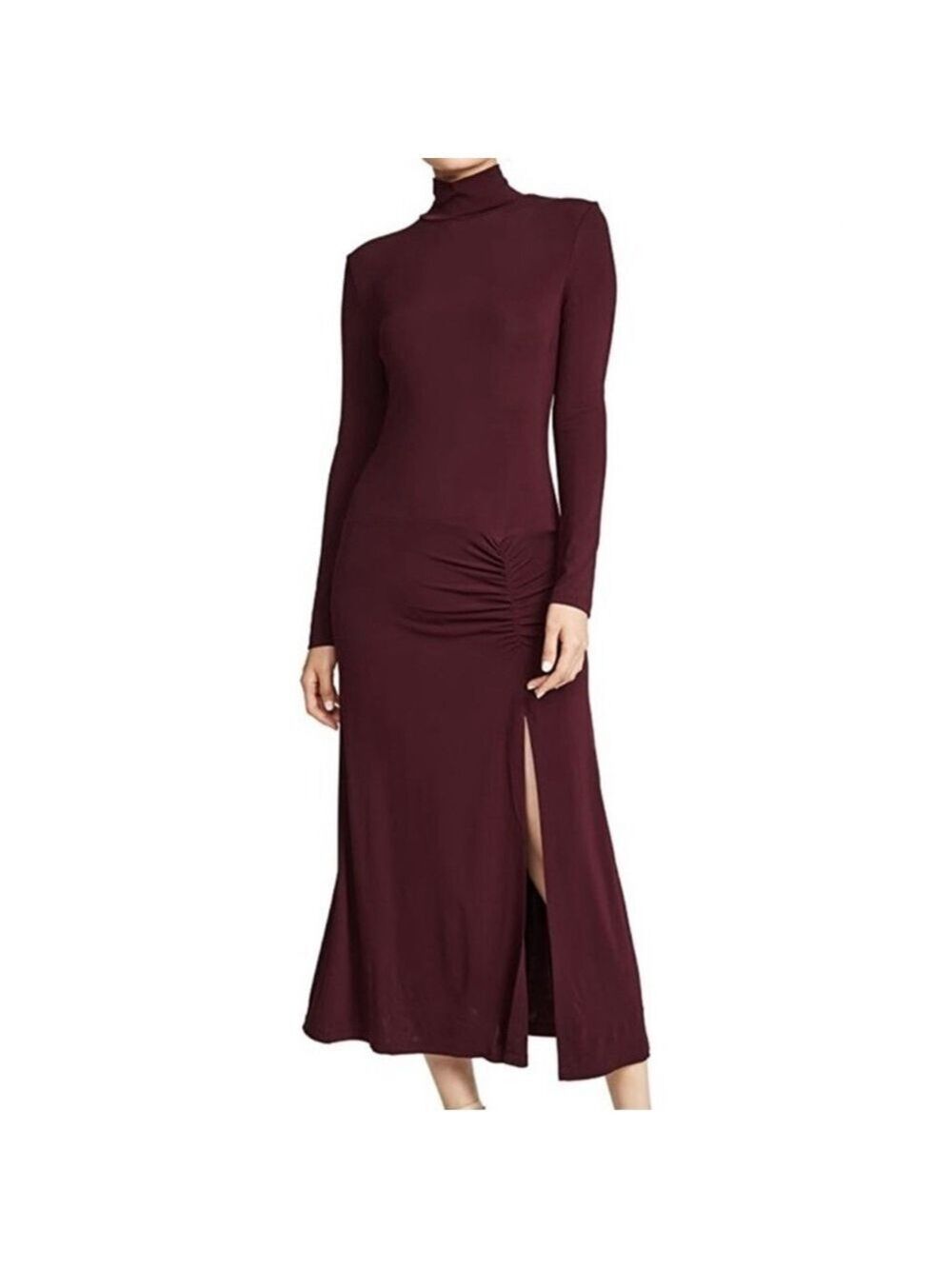 Staud Portabella Flapper Knit Maxi Dress MED Red Burgundy Party Luxury Holiday